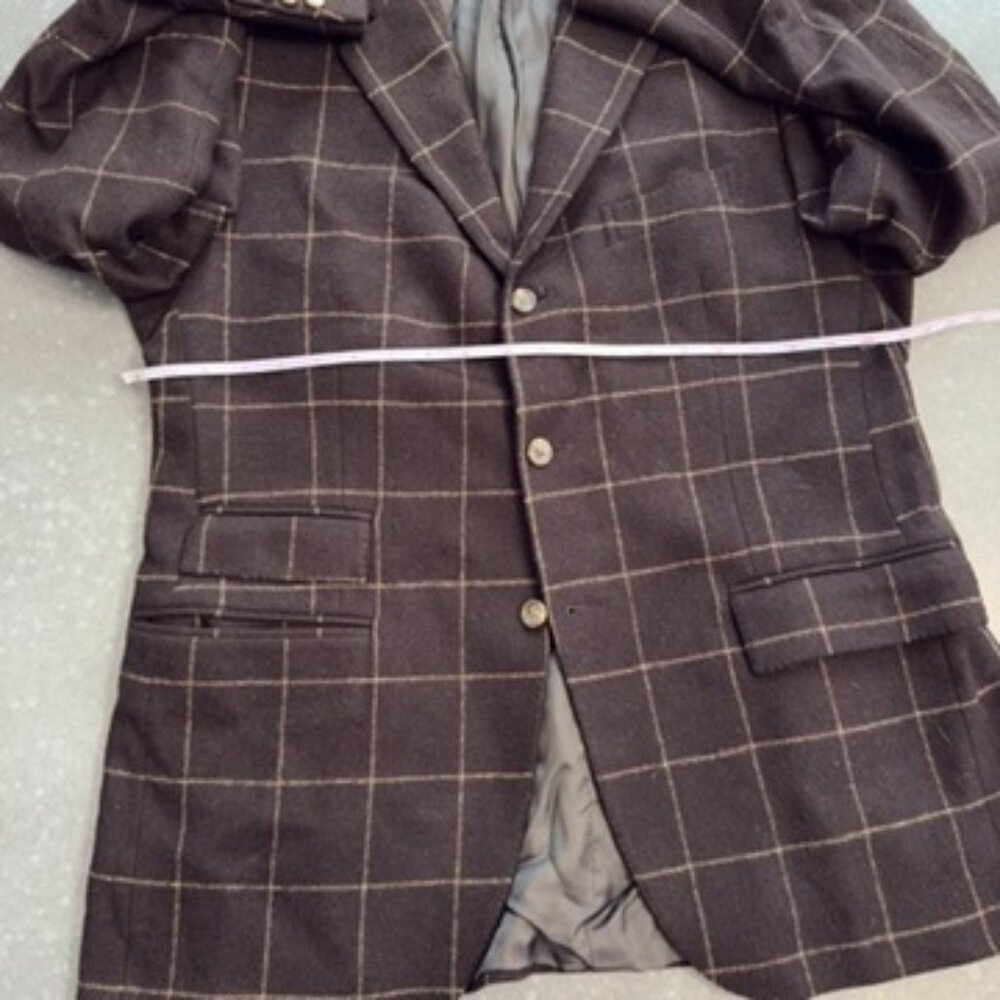Polo by Ralph Lauren 100% Cashmere Brown Windowpane Blazer – Size 42R - Picture 16 of 16